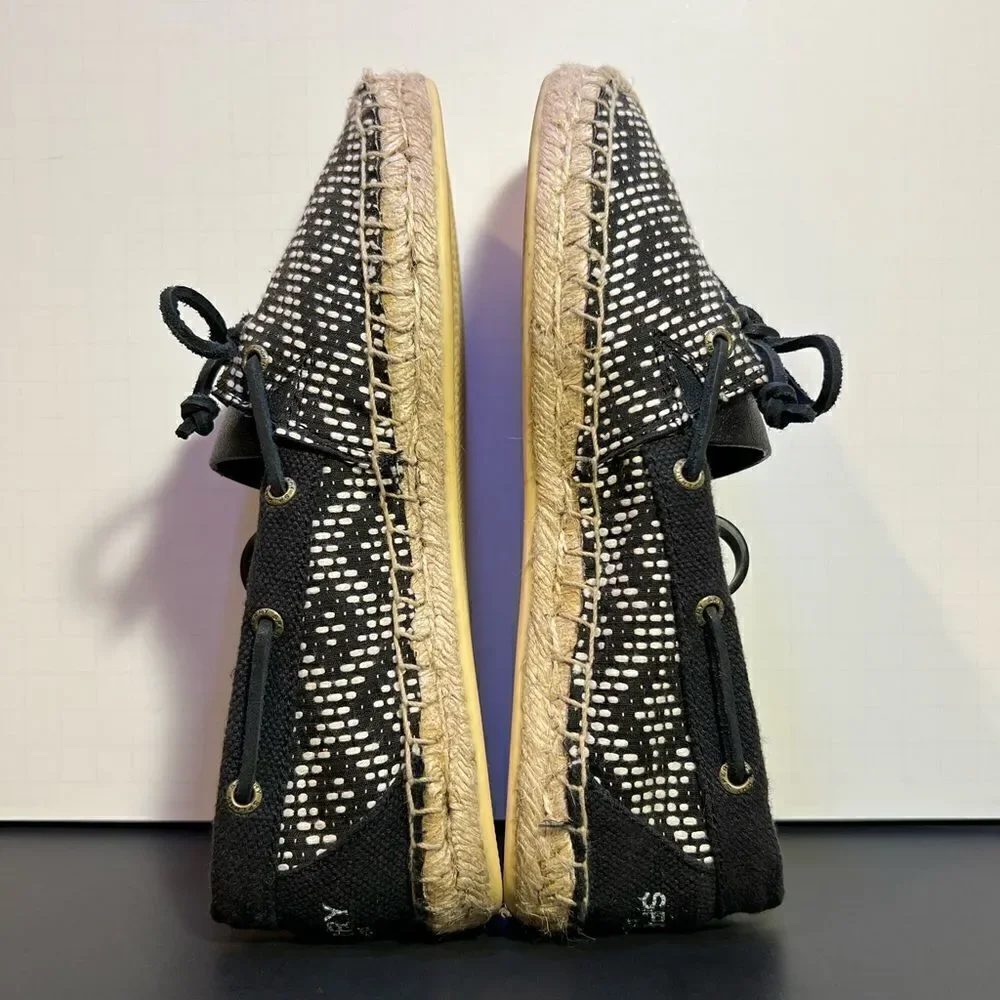 Womens SPERRY Top Sider Espadrilles Black Flat Shoes / Size 6.5 Medium